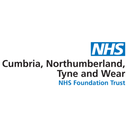 Logo of the NHS Foundation Trust for Cumbria, Northumberland, Tyne and Wear, featuring "NHS" in blue and the trust name in bold.