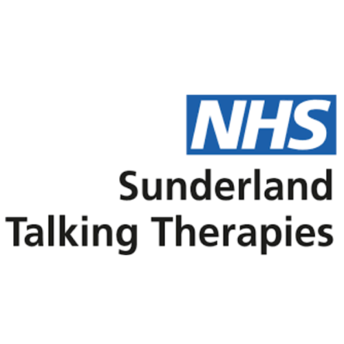 Logo of NHS Sunderland Talking Therapies, featuring "NHS" in blue and "Sunderland Talking Therapies" in bold black text.