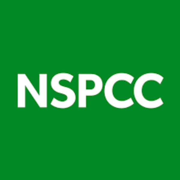 NSPCC logo: white lettering on a green background, representing the National Society for the Prevention of Cruelty to Children.